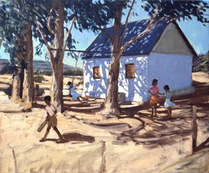 Kleines weißes Haus, Karoo, Südafrika